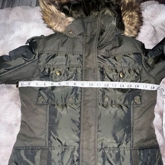 Miss Sixty Down & Faux Fur Trim Utility Winter Jacket Parka Coat Small - Picture 8 of 17